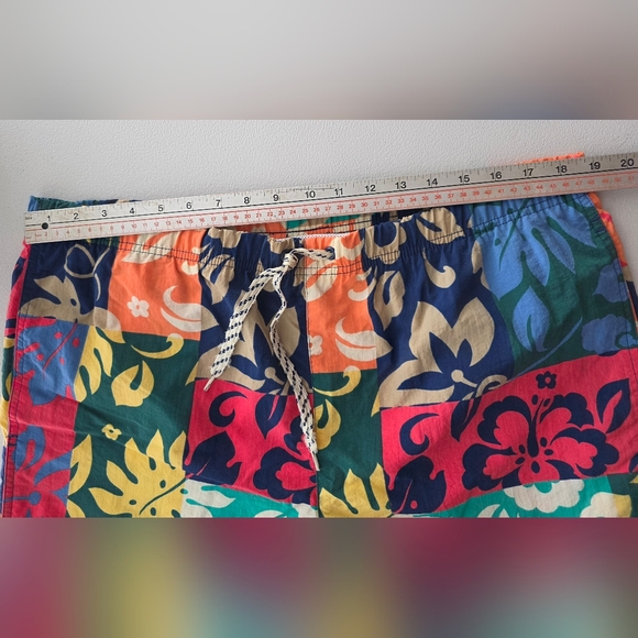 Vibrant Retro Y2K Tropical Patchwork Floral Swim Trunks - Dopamine Dressing - Picture 13 of 13